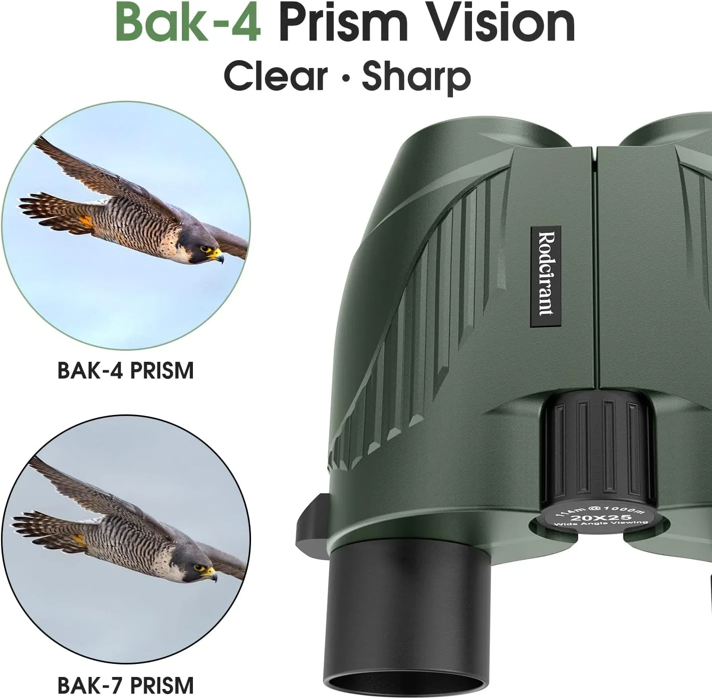 20X25 Compact Binoculars for Adults and Kids,Large Eyepiece Waterproof BinocularEasy Focus Small Binoculars for Bird Watching,Hiking and Concert, Green