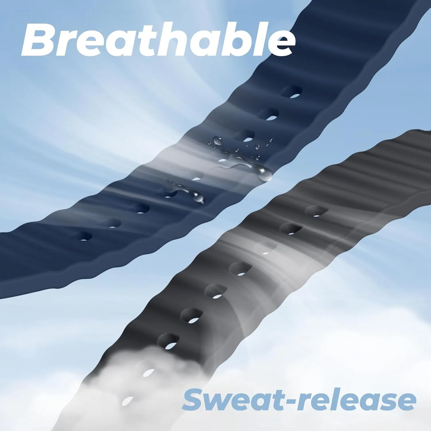 3 Pack Sport Band Compatible for Galaxy Watch 7 Bands 44mm 40mm, Samsung Galaxy Watch FE/6/5/4 Classic(40mm-47mm) No Gap Soft Silicone Replacement Strap for Men & Women