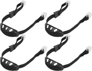 4Pack Universal Hard Hat Chin Strap, Helmet Chin Strap with Black Elastic Strap and Chin Cup Multi-Point Adjustment Black