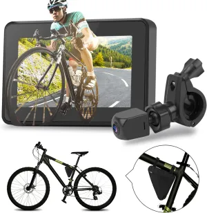 blueear Bike Bicycle Mirror,1080P Bicycle Rear View camera with 4.3" Screen,130 Wide Angle Color Night Vision Bikes Camera 360 Adjustable,Bike Accessories For Bicycle, Mountain, Road Bike