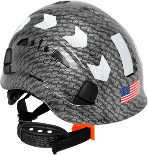 Carbon Fiber Pattern Hard Hats - Construction OSHA Approved Hard Hat,ANSI Z89.1 Type 1 Class C Adjustble Vented Safety Helmet for Men Women,6-Pt Suspension Low Profile Hard Hat with Chin Strap Cascos
