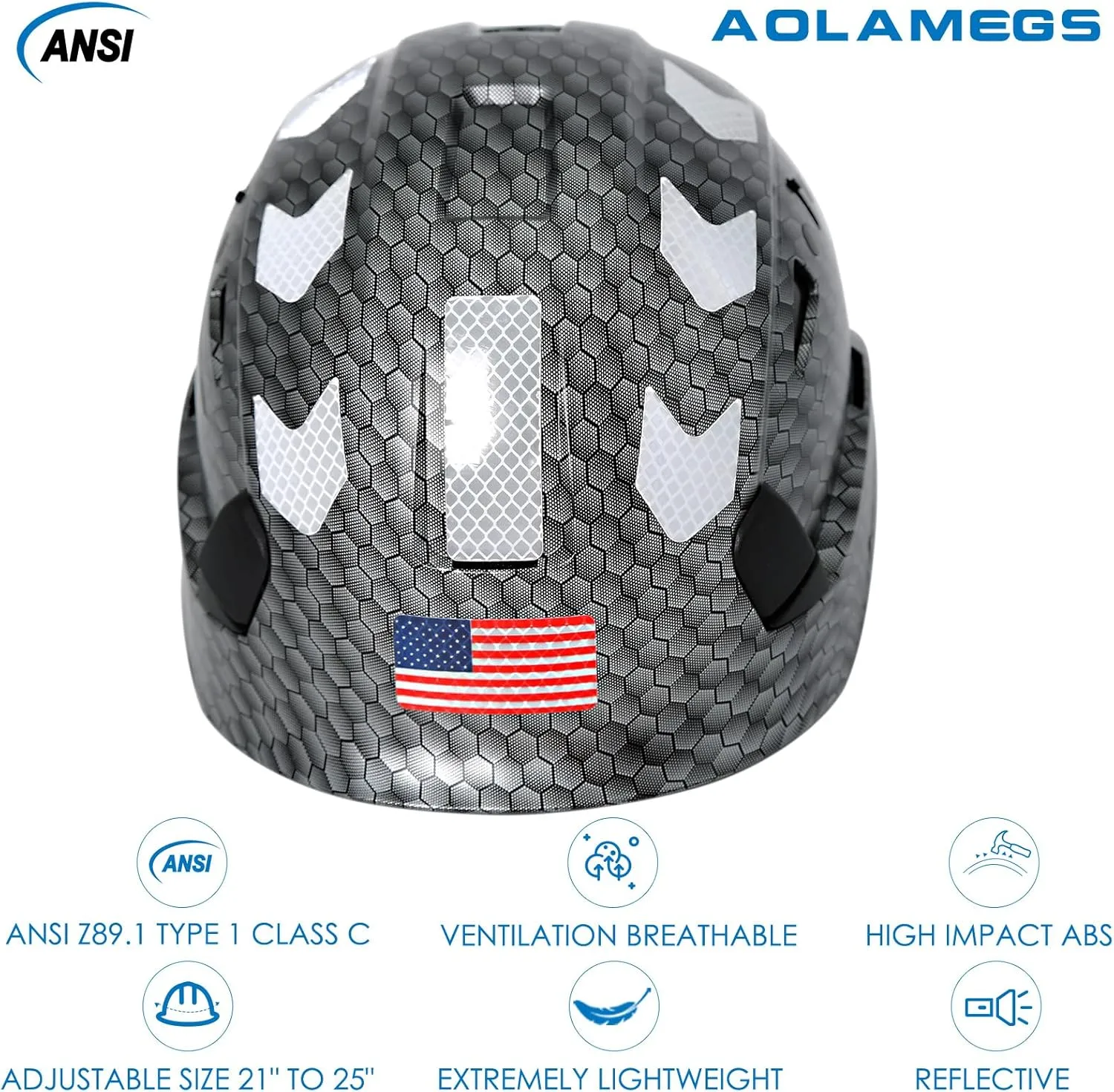 Carbon Fiber Pattern Hard Hats - Construction OSHA Approved Hard Hat,ANSI Z89.1 Type 1 Class C Adjustble Vented Safety Helmet for Men Women,6-Pt Suspension Low Profile Hard Hat with Chin Strap Cascos