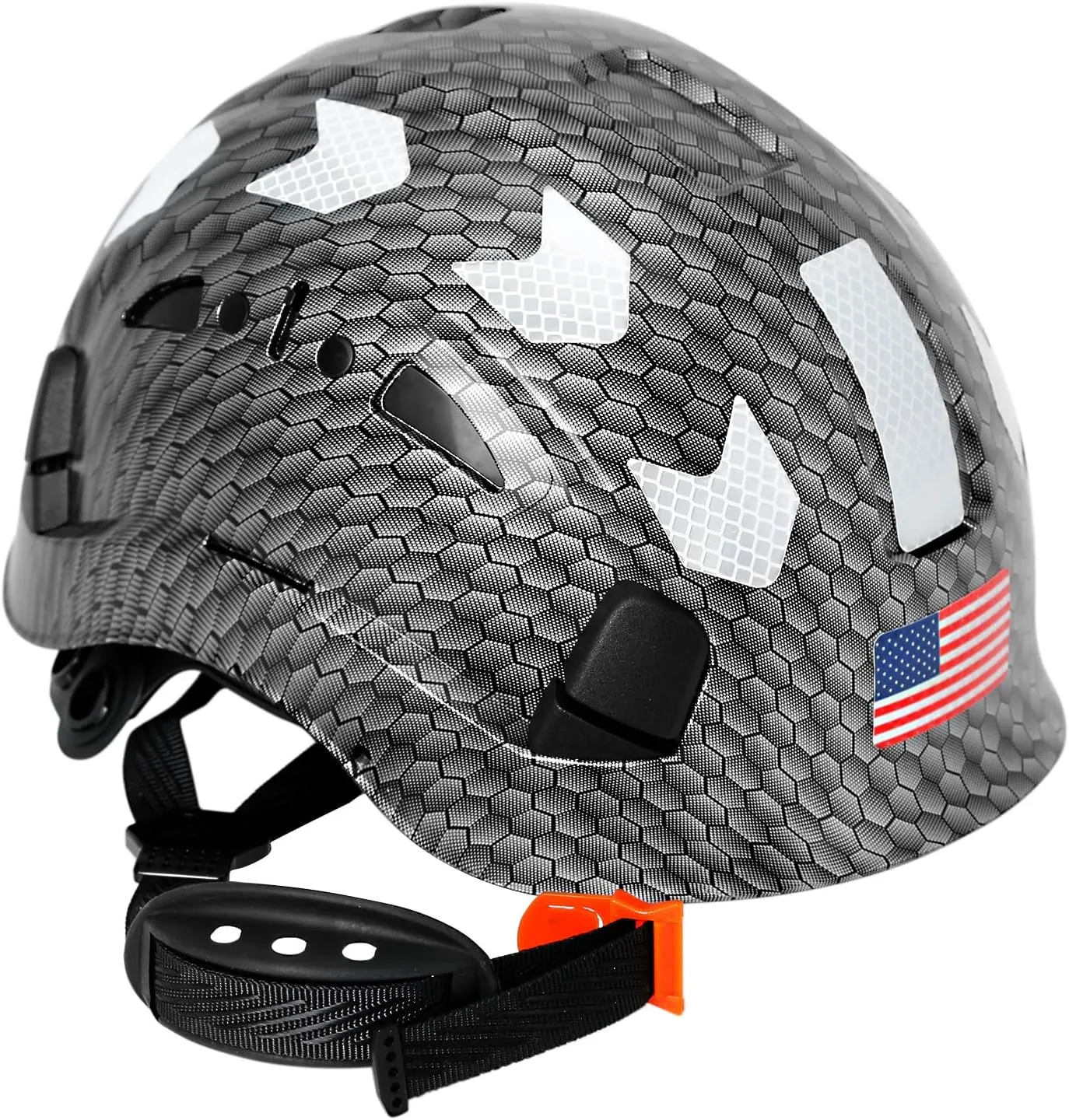 Carbon Fiber Pattern Hard Hats - Construction OSHA Approved Hard Hat,ANSI Z89.1 Type 1 Class C Adjustble Vented Safety Helmet for Men Women,6-Pt Suspension Low Profile Hard Hat with Chin Strap Cascos
