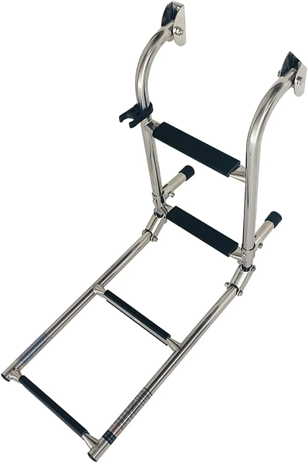 Folding Dock Boat Ladder 4 Steps Boat Ladder Folding,Heavy Duty Stainless Steel Universal Pontoon Ladder with Hook for Deck Ship Side Stern Inboard Rear Entry
