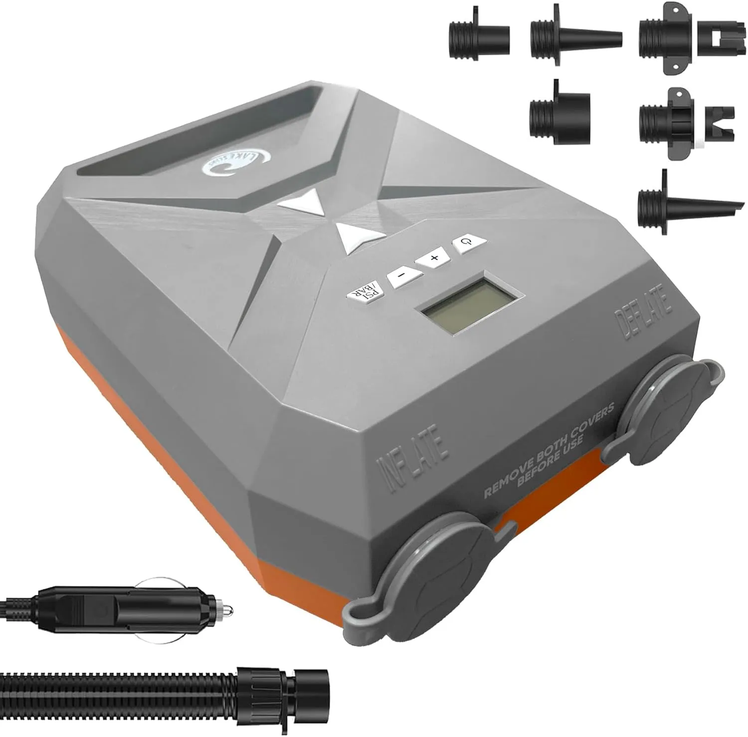 High Pressure Air Pump for Inflatable SUP, Rafts, Tubes - 20PSI Intelligent Dual Stage Inflation with Auto-Off and Deflation Mode
