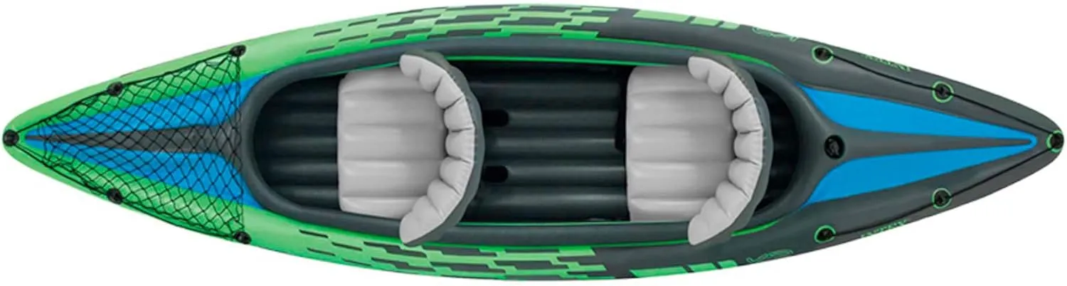INTEX Challenger Inflatable Kayak Series: Includes Deluxe 86in Kayak Paddles and High-Output Pump  SuperStrong PVC  Adjustable Seat with Backrest  Removable Skeg  Cargo Storage Net