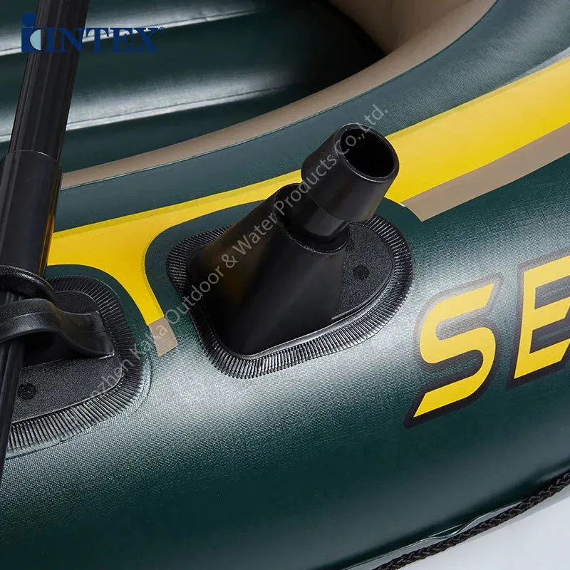 Intex seahawk 4 person 351x145x48cm pvc inflatable boat pvc sport fishing boat 68351 aluminium paddle pump dinghy raft A06007