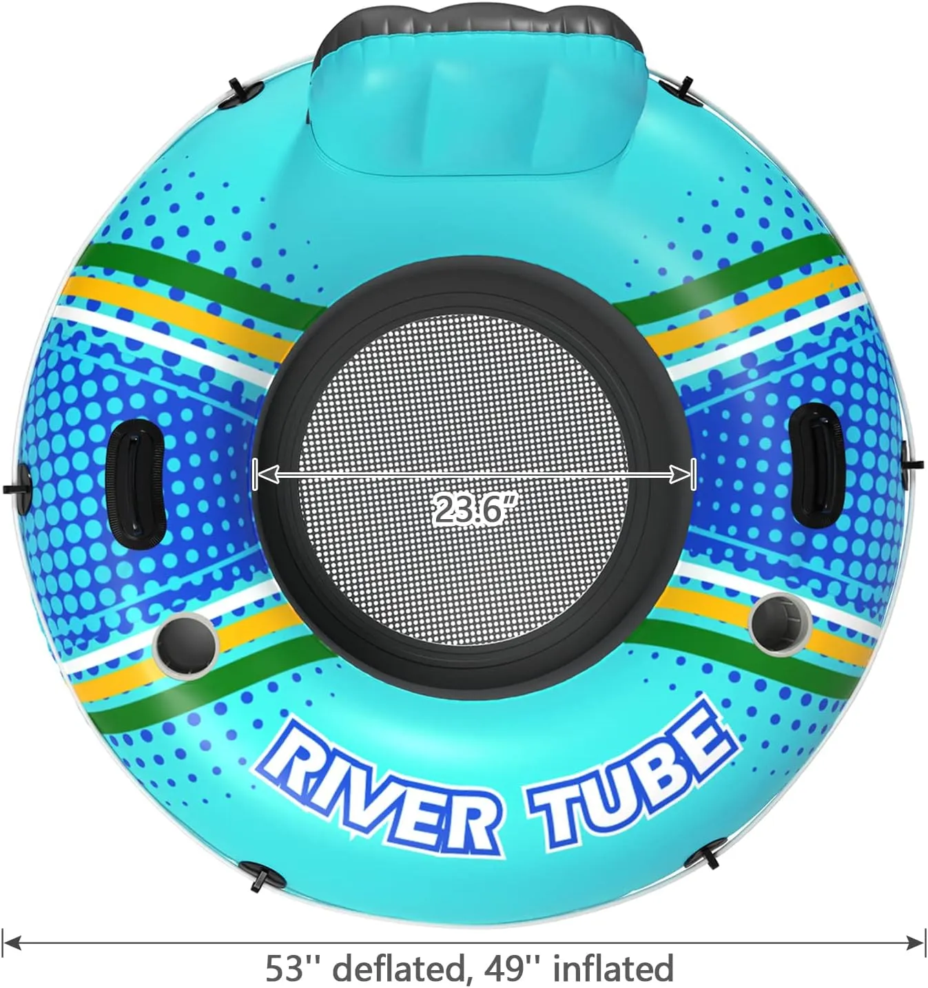 Jasonwell Inflatable River Tube Float - Heavy Duty River Float Pool Floats Lake Premium Water Tubes for Floating Recreational River Raft Lounge Floaties with 2 Cup Holders for Adult