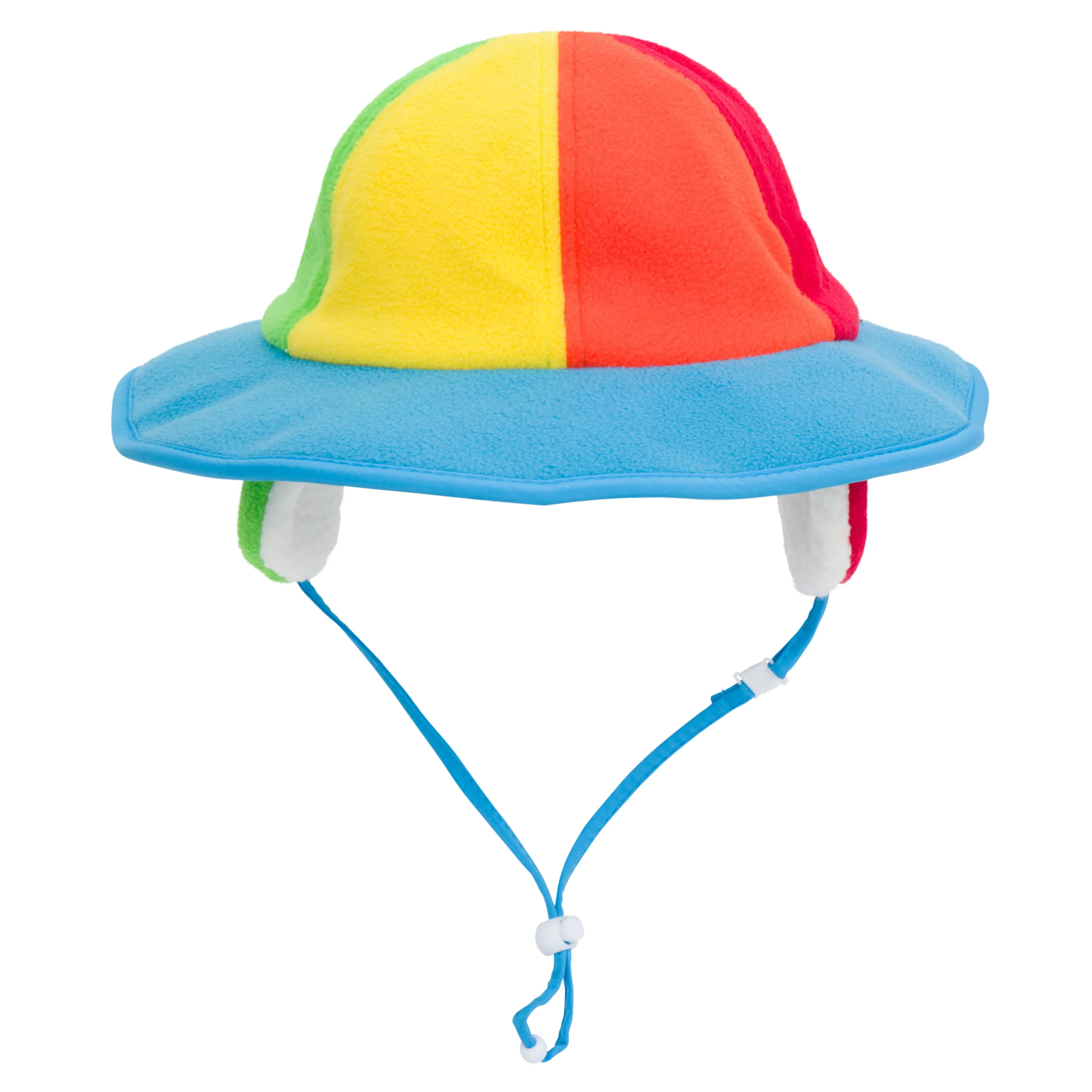 Kids Tundra Ear Flap Fleece Winter Wide Brim Sun Hat - Rainbow