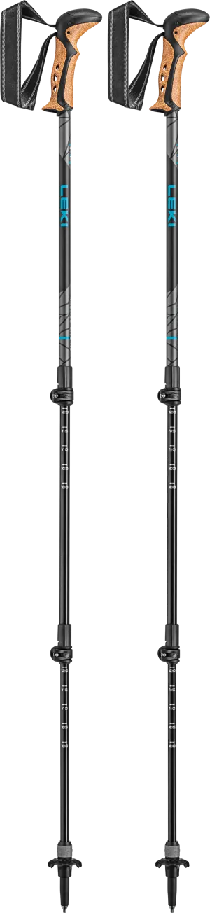 Leki Khumbu Lite Anti-Shock Hiking/Trekking Poles (Black/Petrol/Dark Anthracite)(Pair)