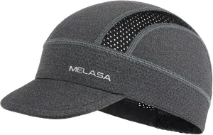 MELASA Cycling Cap, Cooling Skull Cap Helmet Liner with Sun Visor, Sun Protection Running Bike Cap for Men Women Under Helmet