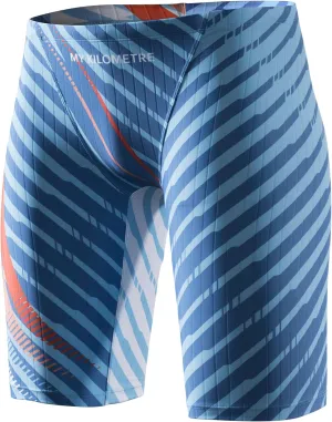 MY KILOMETRE Men's Swimsuit Jammer Solid Swim Jammers Endurance Long Racing Training Swimsuit