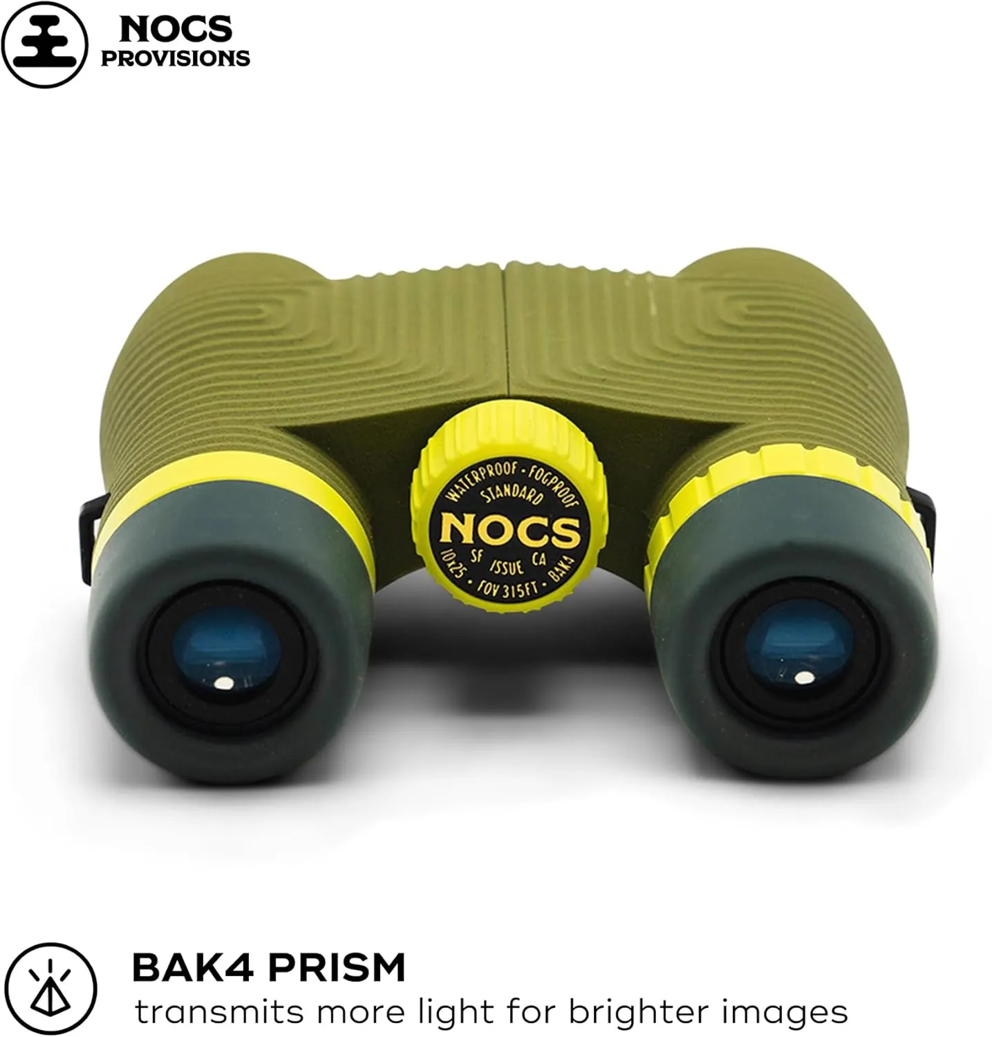 Nocs Provisions Standard Issue 10x25 Waterproof Binoculars, 10X Magnification, Bak4 Prism, Wide View Multi-Coated Lenses for Bird Watching, Hiking & Backpacking - Olive Green
