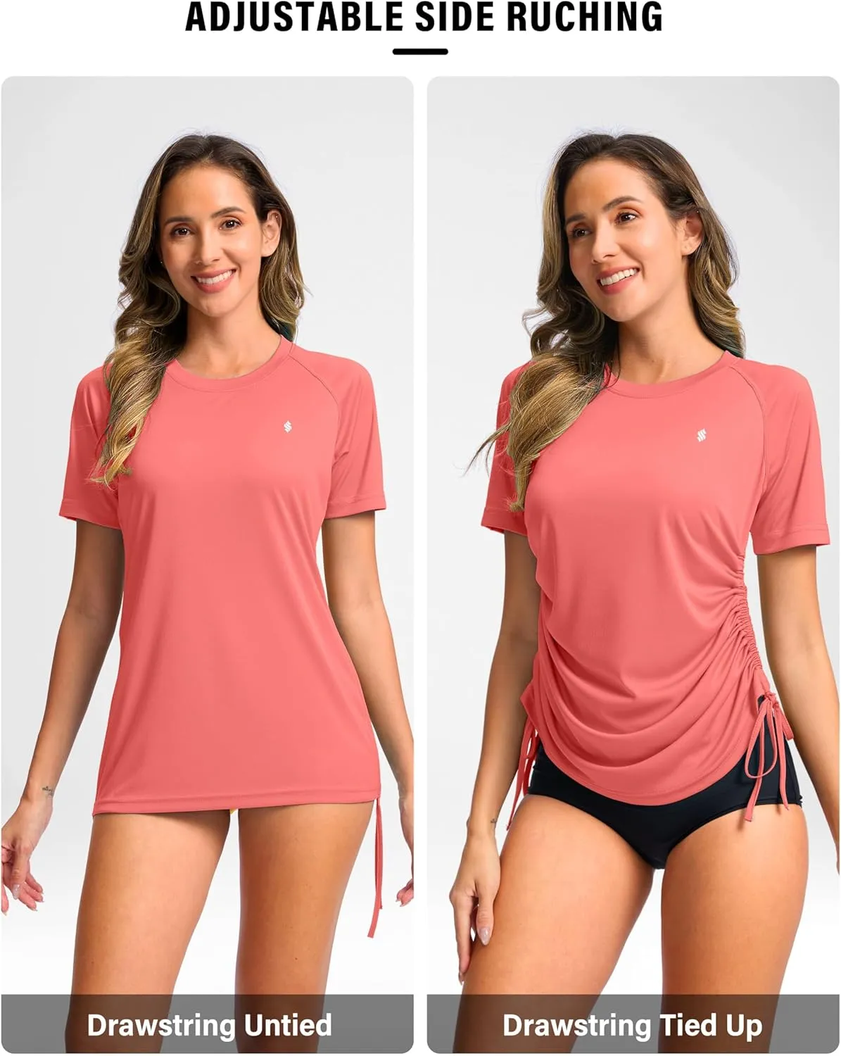 Soothfeel Women's Swim Shirt UPF 50  Short Sleeve Rash Guard SPF UV Sun Protection Swimming Swimsuit Bathing Suit Top Only