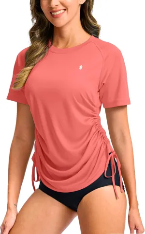 Soothfeel Women's Swim Shirt UPF 50  Short Sleeve Rash Guard SPF UV Sun Protection Swimming Swimsuit Bathing Suit Top Only