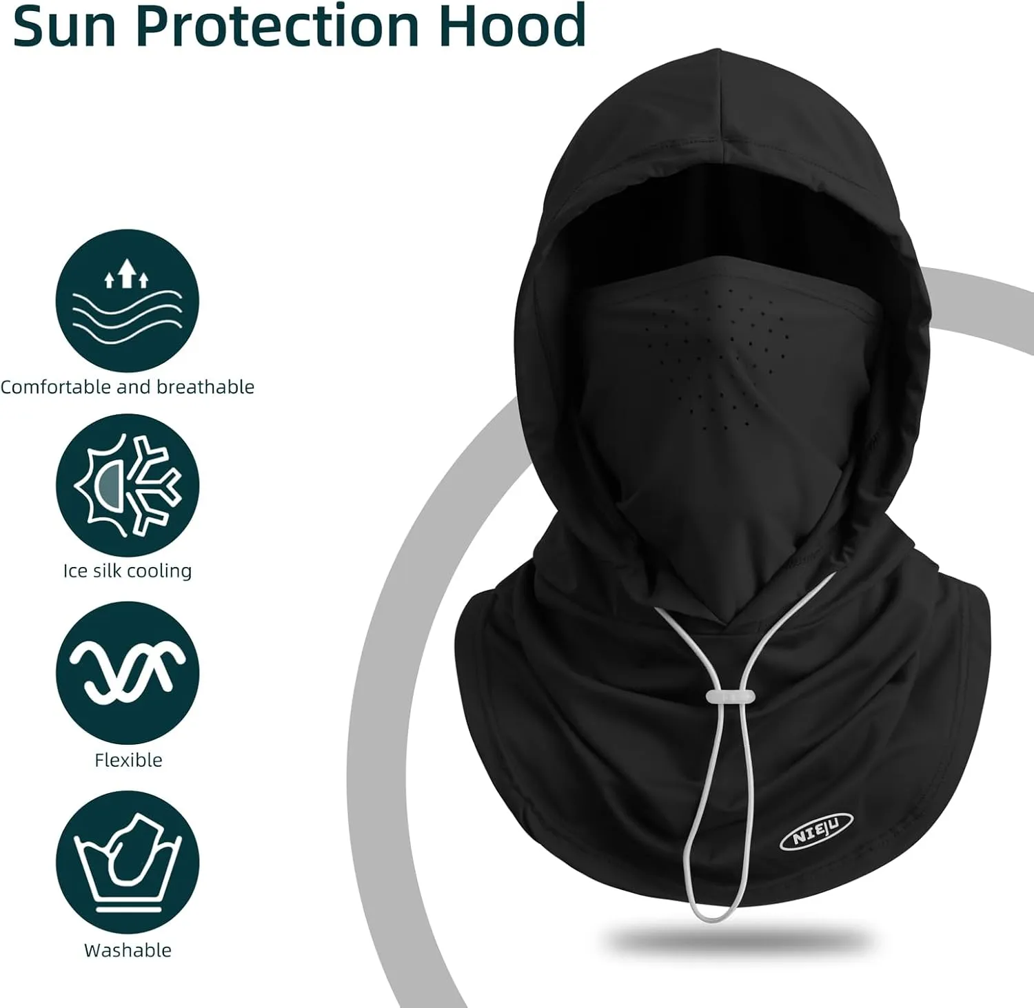 Summer Balaclava Face Mask with Breathable Holes Sun Face Shield UV Protection Full Head Mask for Men Women Fishing Cycling