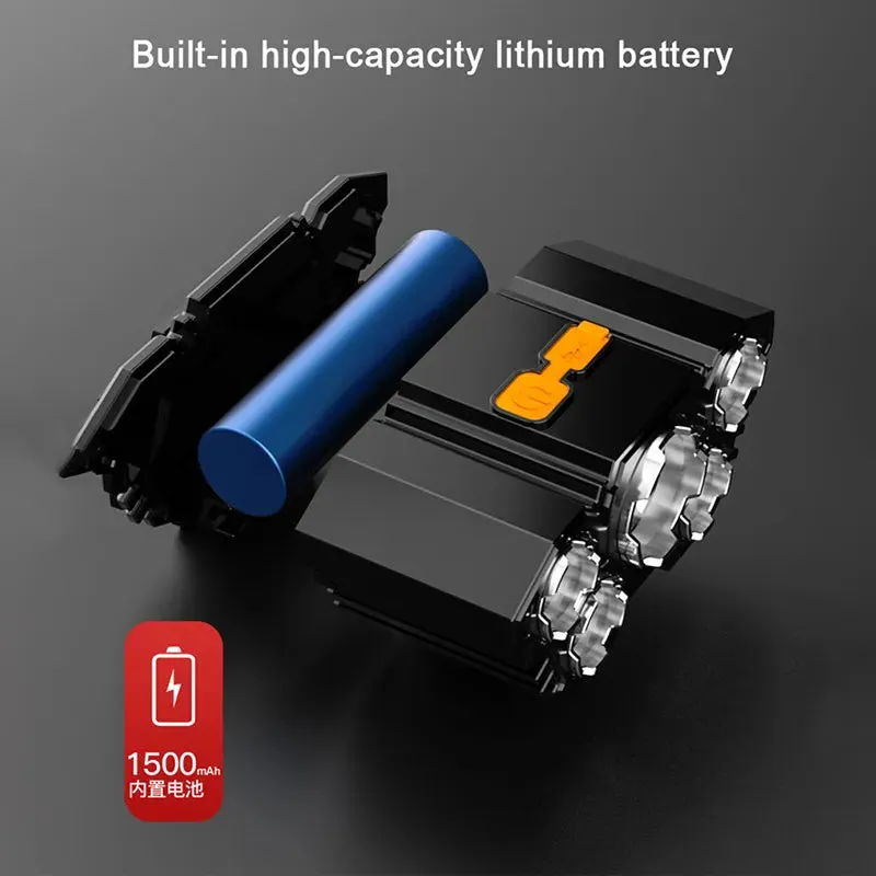 USB Rechargeable 5LED Headlamp High Power Head Flashlight 18650 Built-in battery Headlight LED Head Torch For Camping Fishing