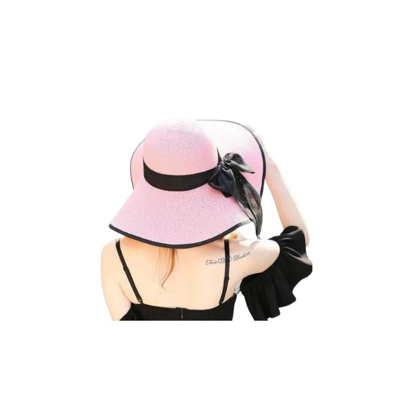 Wide Brim Floppy Straw Hat Solid Colors