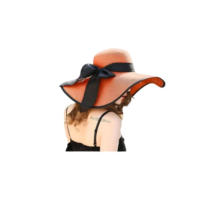 Wide Brim Floppy Straw Hat Solid Colors