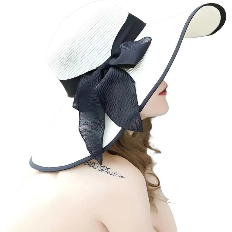 Wide Brim Floppy Straw Hat Solid Colors