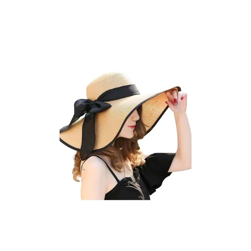 Wide Brim Floppy Straw Hat Solid Colors