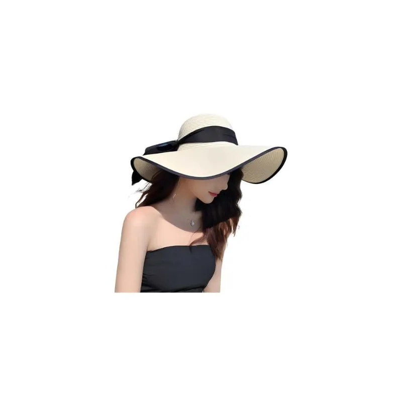 Wide Brim Floppy Straw Hat Solid Colors